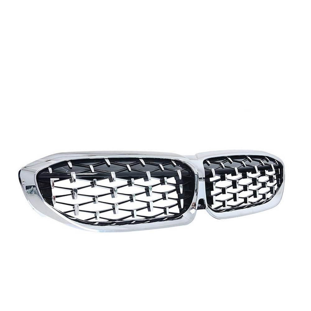 Fuicotto Auto Kühlergitter 1 Paar Für BM&W 3er G20 G21 G28 2019 2020 2021 Frontgrill Diamant Nierengitter Racing Grills Meteor Style Autozubehör(All Silver) von Fuicotto