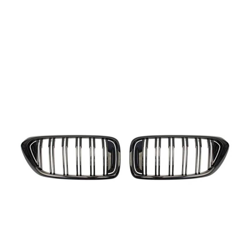 Fuicotto Auto Kühlergitter 2PCS Auto Front Niere Grills Doppel Linie Lamellen Racing Grille Für BM&W Für 6 Serie GT G32 630I 640I 640I 620D 640D XDrive 2017 2018 2019(Glossy Black) von Fuicotto