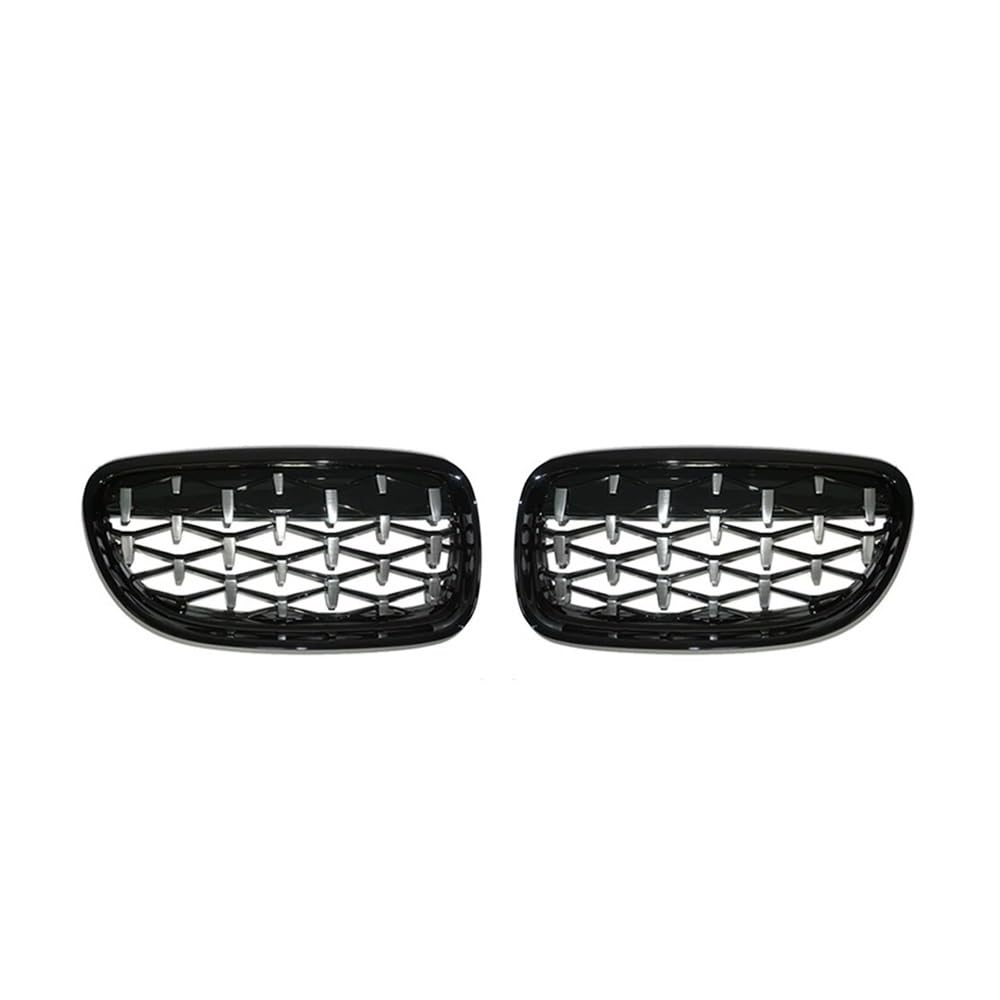 Fuicotto Auto Kühlergitter 2PCS Auto Niere Kühlergrill Ersatz Meteor Grill Für BM&W Für E90 E91 3 Serie 2009 2010 2011 2012 Auto Front Diamond Racing Grills(Silver and Black) von Fuicotto