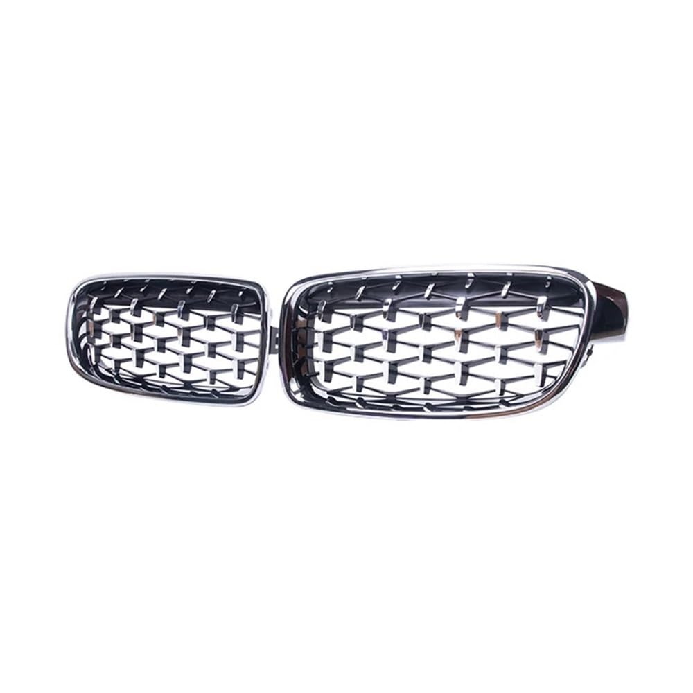 Fuicotto Auto Kühlergitter Auto Chrom Diamant Front Niere Grille Racing Grill Für BM&W Für 3 Serie F30 F31 F35 325xi 320i 325i 325i 328i 330i 2013-2018 2019(Full Silver) von Fuicotto