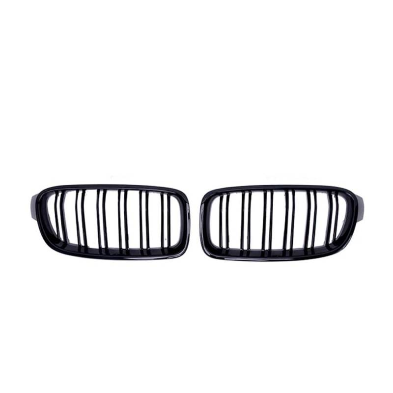 Fuicotto Auto Kühlergitter Auto Doppel Lamellen Glanz Schwarz Nieren Grill Gitter Front Grille Für BM&W Für 3 Serie F30 F31 F35 2012 2013 2014 2015 2016 2017 2018(Glossy Black) von Fuicotto