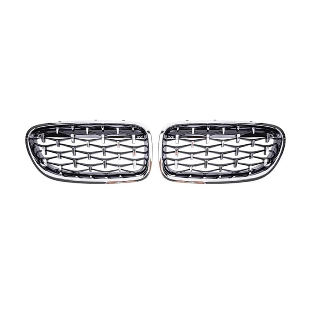 Fuicotto Auto Kühlergitter Auto Front Niere Stoßstange Grill Gitter Diamant Stil Racing Grille Für BM&W Für 5 Serie F10 F11 F18 520 523 525 530i M5 2010-2016 2017(All Silver) von Fuicotto