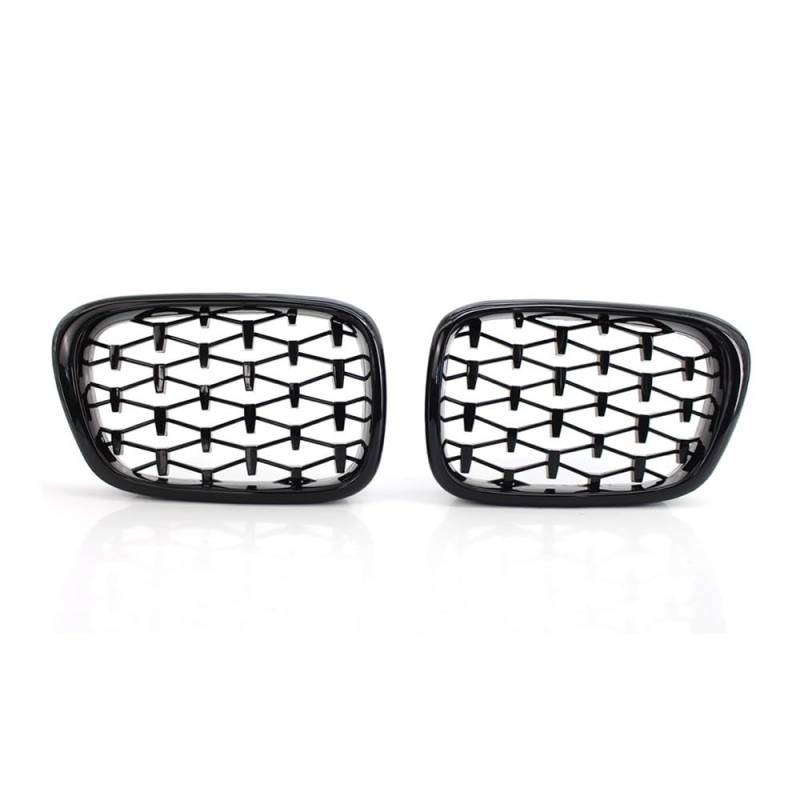 Fuicotto Auto Kühlergitter Auto Front Niere Stoßstange Grille Diamant Grills Meteor Stil Racing Grills Für BM&W E39 5-Serie 525i 528i 530i 1999 2000 2001 2002 2003(Schwarz glänzend) von Fuicotto