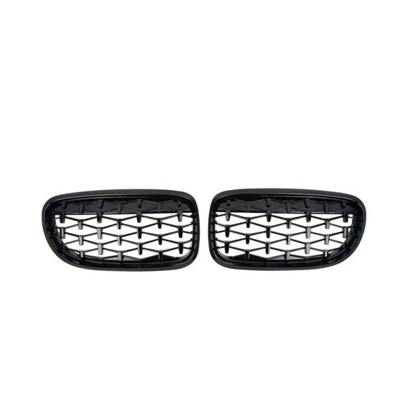 Fuicotto Auto Kühlergitter Auto Vorne Diamant Nieren Grill Meteor Schwarz Racing Grille Für BM&W Für 3 Serie E92 E93 LCI 2 Türen 2010-2013 51137254967 51137254968(Black) von Fuicotto