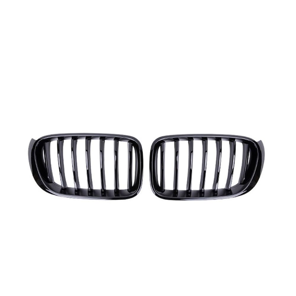 Fuicotto Auto Kühlergitter Auto Vorne Sport Niere Grille Matt Glänzend Für BM&W Für X3 F25 X4 F26 2014 2015 2016 2017 Einzelne Linie Lamellen Racing Stoßstange Grills(Schwarz glänzend) von Fuicotto