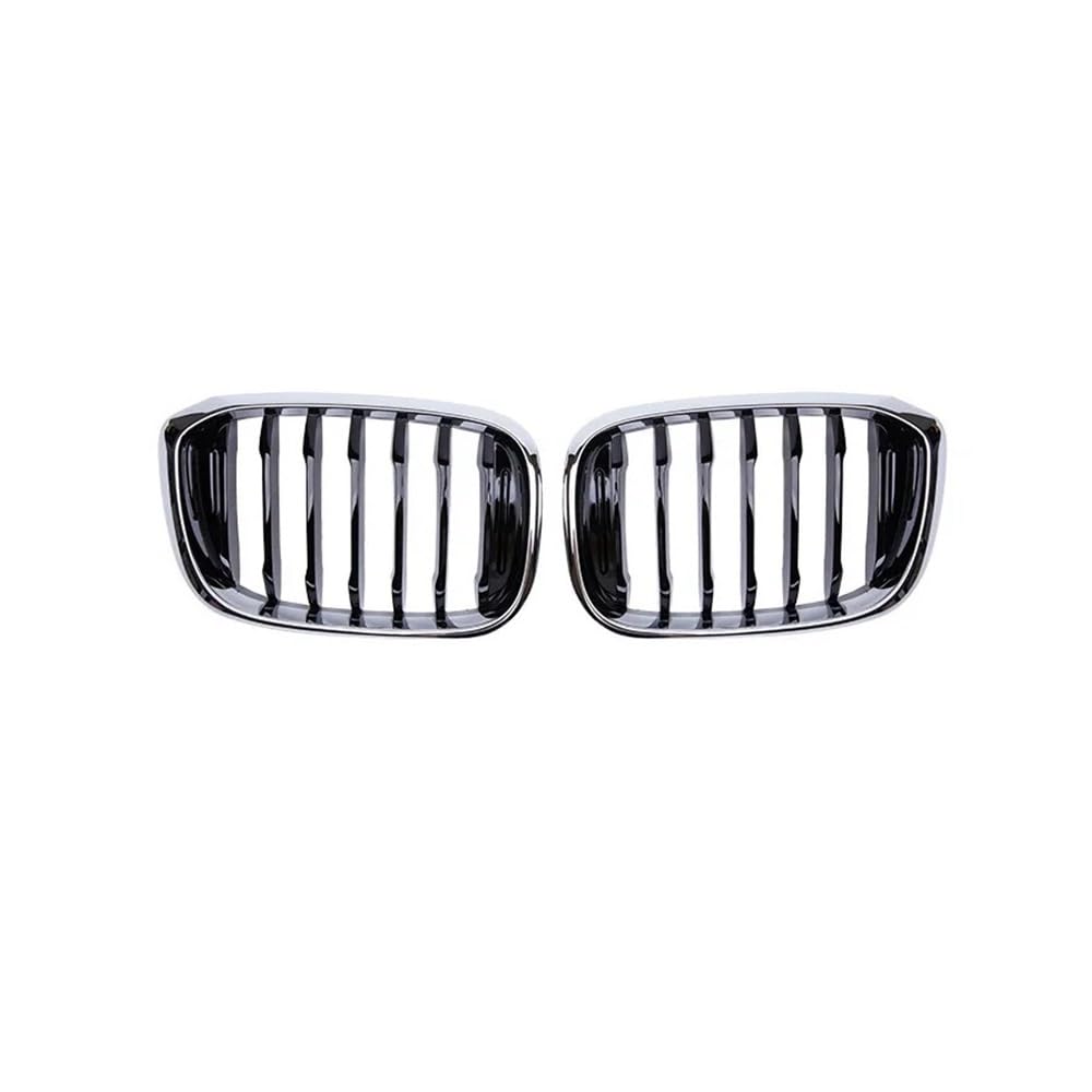 Fuicotto Auto Kühlergitter Chrom Auto Front Niere Grill Grille Racing Grills Für BM&W Für X3 X4 G02 G08 G01 2018 2019 2020 ABS Gitter Silber Auto Grille von Fuicotto