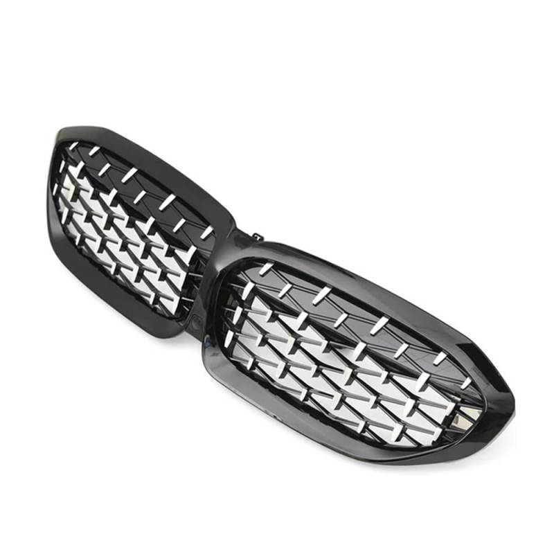 Fuicotto Auto Kühlergitter Diamant Auto Front Stoßstange Nieren Grill Racing Grille Für BM&W Für 3 Serie G20 G21 330i M3 340i 2019 2020 2021 2022 ABS(Silver and Black) von Fuicotto