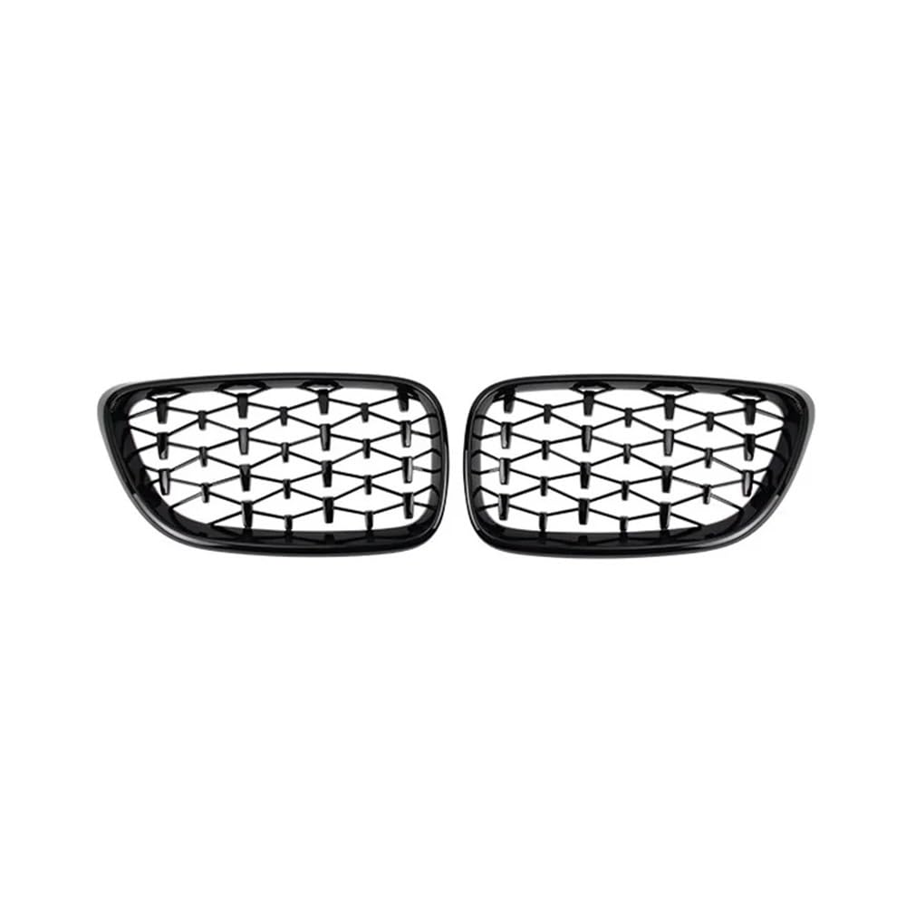 Fuicotto Auto Kühlergitter Diamond Car Front Niere Grill Racing Grill Silber Grills Glanz Schwarz Gitter Für BM&W Für 2 Serie F22 F23 F87 M2 2014-2017 2018 2019(Schwarz glänzend) von Fuicotto