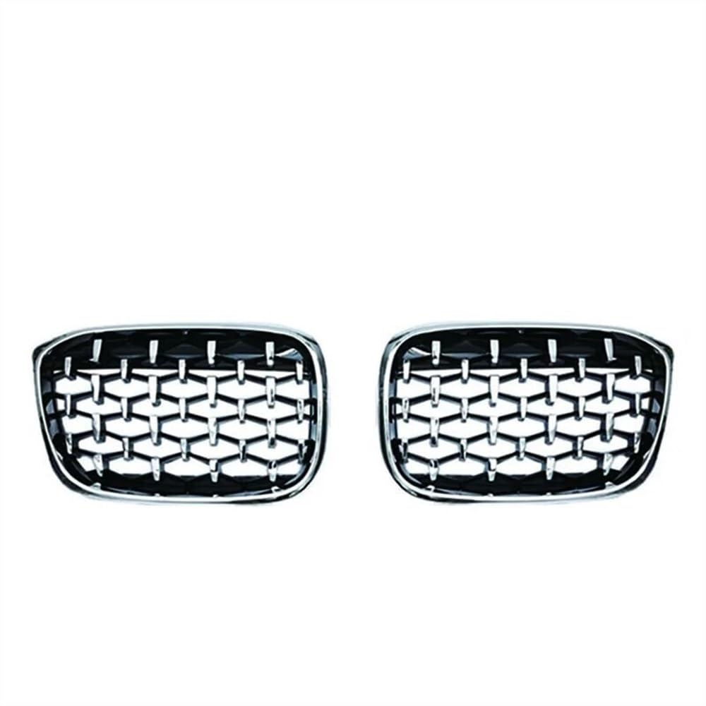 Fuicotto Auto Kühlergitter EIN Paar Auto-Frontstoßstangengrills Diamond Racing Grille Nierengrill Für BM&W Für X3 G01 G08 X4 G02 2018 2019 2020 2021 Meteor-Styling(All Sliver) von Fuicotto