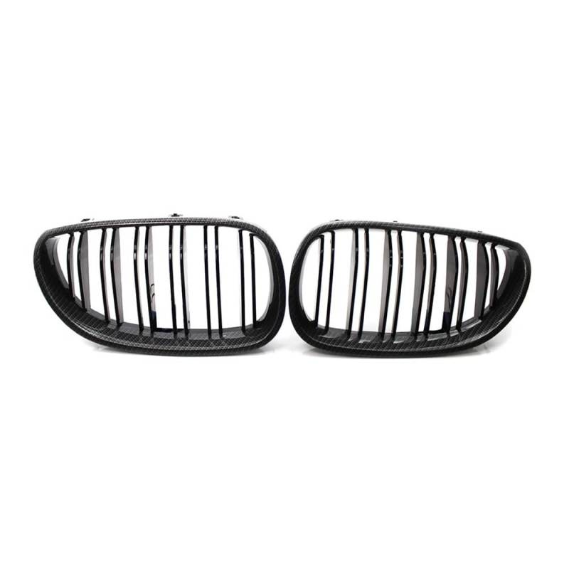 Fuicotto Auto Kühlergitter EIN Paar Carbon Fiber Grills Ersatz Kühlergrill Frontstoßstange Grill Für BM&W Für E60 E61 520i 525i 528i 5er 2003-2010 Auto-Styling(Kohlefaser) von Fuicotto