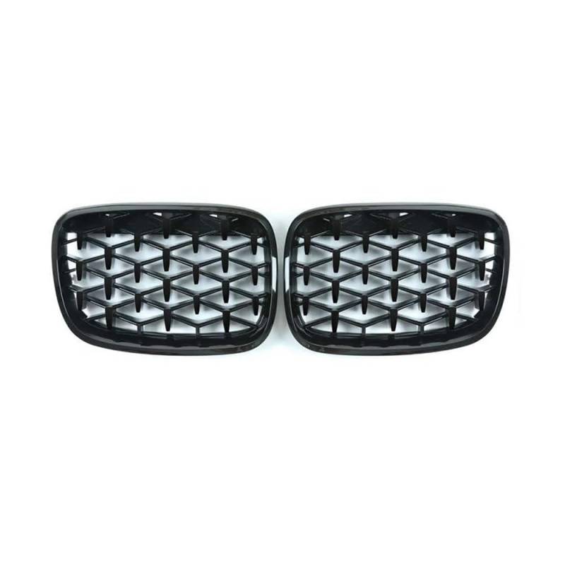 Fuicotto Auto Kühlergitter EIN Paar Diamant-Stern-Grill-Auto-Front-Nieren-Grill-Stoßstange Für BM&W Für 2er-Serie F45 228i 220i 235i 2014–2017 2018 Auto-Styling(Schwarz glänzend) von Fuicotto