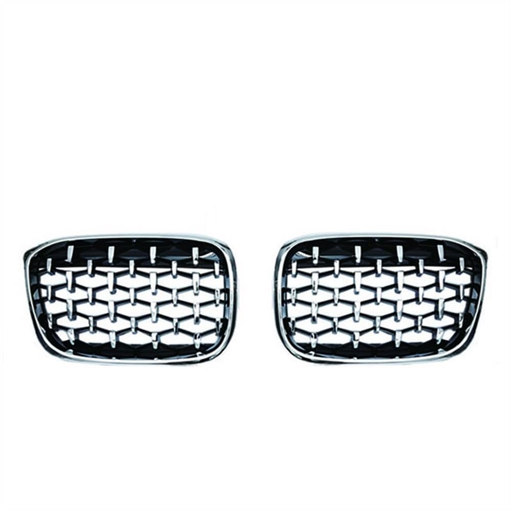 Fuicotto Auto Kühlergitter EIN Paar Für BM&W X3 G01 G08 X4 G02 2018-2021 Auto-Frontstoßstangengrills Diamond Racing Grille Nierengrill Auto Meteor Styling(All Sliver) von Fuicotto