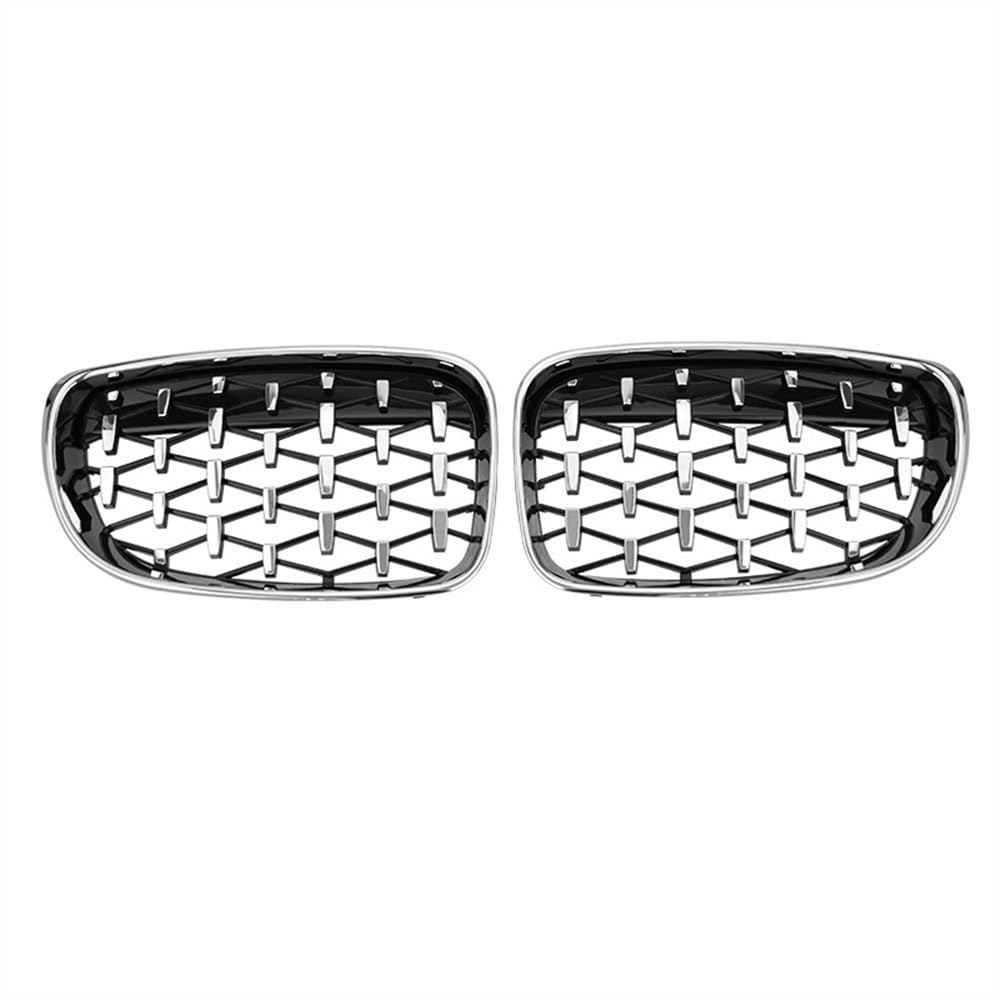 Fuicotto Auto Kühlergitter Für BM&W 1 Serie E81 E82 E87 E88 128I 130I 135I Auto Diamant Grill Vorne Niere Stoßstange Gitter Racing Grill Grille 2007-2010 2011(Silver) von Fuicotto