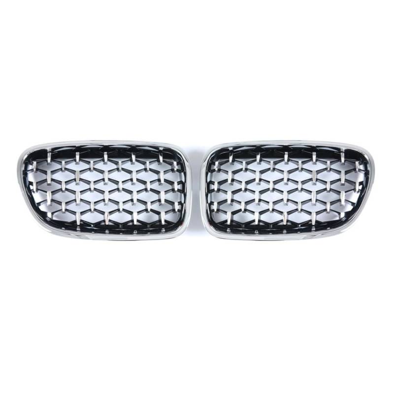 Fuicotto Auto Kühlergitter Für BM&W 5 Series GT F07 528i 535i 550i Diamant Frontstoßstange Nierengitter Grille Car Styling Racing Grills Auto Grill 2009-2017(All Silver) von Fuicotto