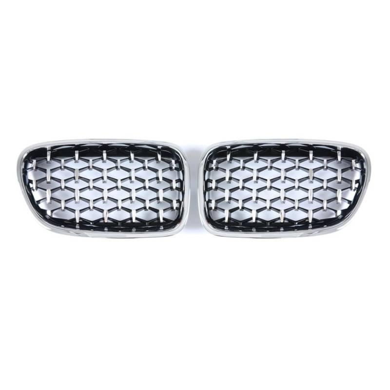 Fuicotto Auto Kühlergitter Für BM&W 5 Series GT F07 528i 535i 550i Diamant Frontstoßstange Nierengitter Grille Car Styling Racing Grills Auto Grill 2009-2017(All Silver) von Fuicotto