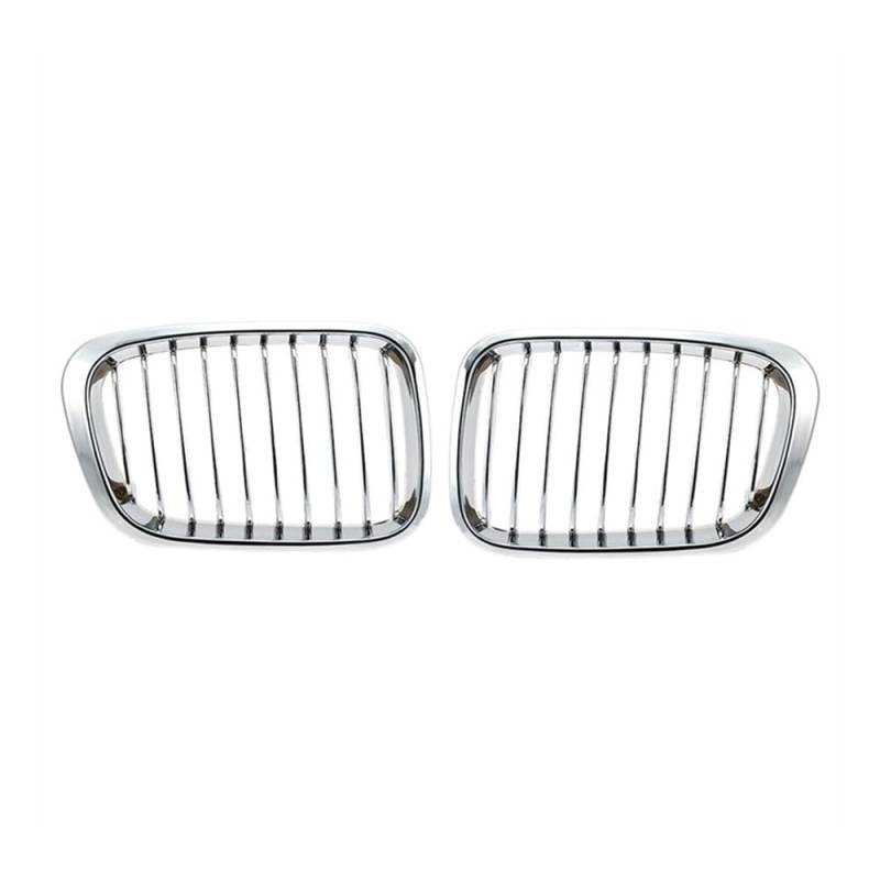 Fuicotto Auto Kühlergitter Für BM&W E46 320I 323I 325I 328I 330I 1998 1999 2000 2001 2X Chrom Fronthaube Nierengitter Grill 4-türige Limousine von Fuicotto