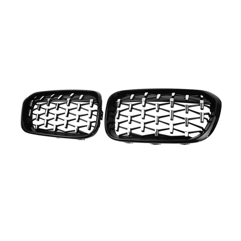 Fuicotto Auto Kühlergitter Für BM&W Für 1 Serie F20 F21 2015 2016 2017 Auto Front Stoßstange Gitter Racing Grill Nieren Diamant Grills Silber Grille(Black Silver) von Fuicotto