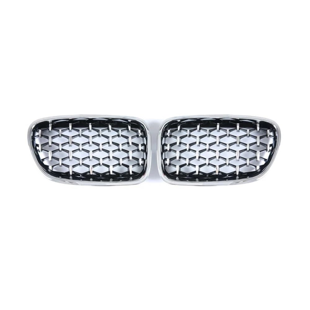 Fuicotto Auto Kühlergitter Für BM&W Für 5 Serie GT F07 528i 535i 550i 2009-2017 Diamant Front Stoßstange Nieren Gitter Grille Auto Styling Racing Grills Auto Grill(All Silver) von Fuicotto