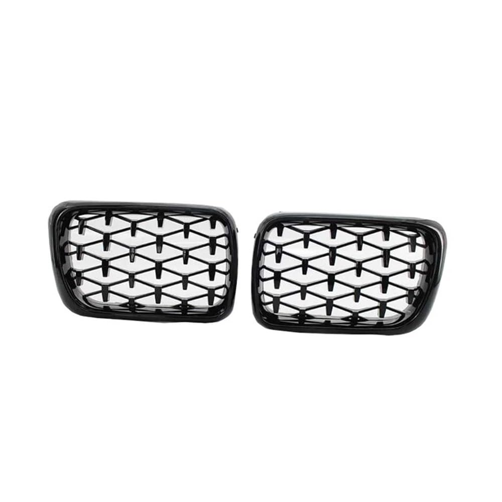 Fuicotto Auto Kühlergitter Für BM&W Für E36 3-Serie 318I 323I 328I M3 1997 1998 1999 Diamond Racing Grill Auto Vorne Niere Grille Stoßstange Gitter ABS(Schwarz glänzend) von Fuicotto