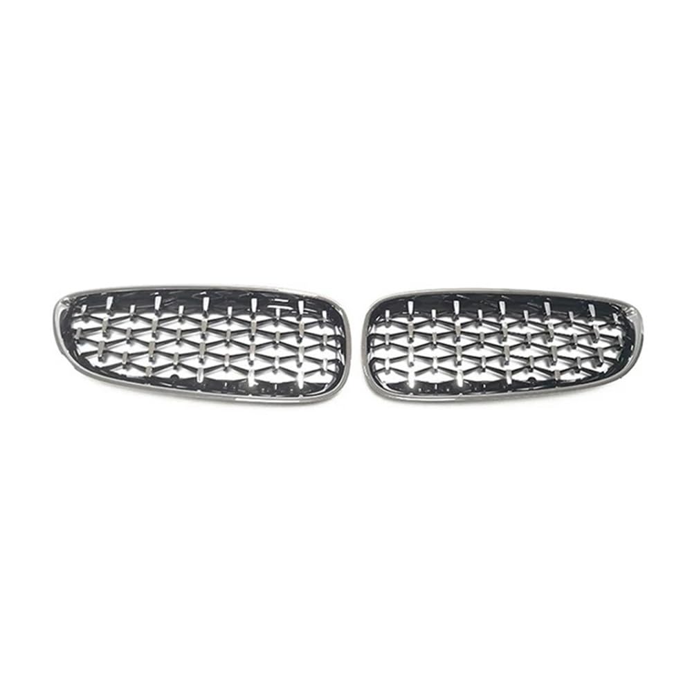 Fuicotto Auto Kühlergitter Für BM&W Für Z4 E89 2009-2013 2014 2015 2016 Diamant Grill Auto Vorderen Stoßfänger Niere Grille Racing Grills ABS Grille Glänzend(Full Silver) von Fuicotto