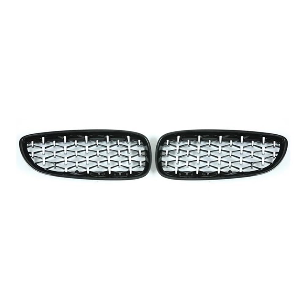 Fuicotto Auto Kühlergitter Für BM&W Für Z4 E89 2009-2013 2014 2015 2016 Diamant Grill Auto Vorderen Stoßfänger Niere Grille Racing Grills ABS Grille Glänzend(Silver and Black) von Fuicotto