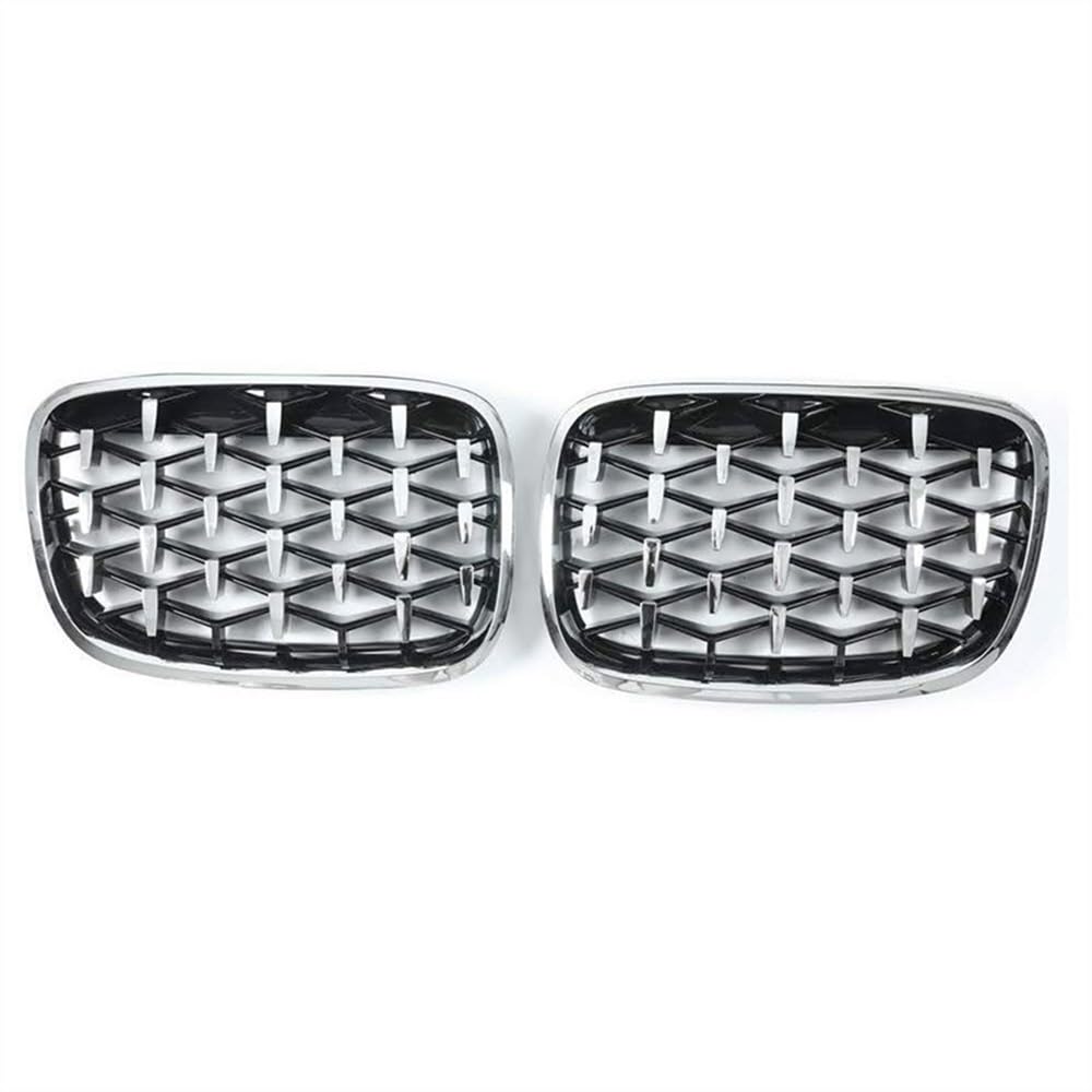 Fuicotto Auto Kühlergitter Für BM&W X5 X6 E70 E71 2008 2009 2010 2011 2012 2013 Diamant-Nierengitter Renngrills Frontgrills Ersatz Für Auto-Styling-Gitter(Silver) von Fuicotto