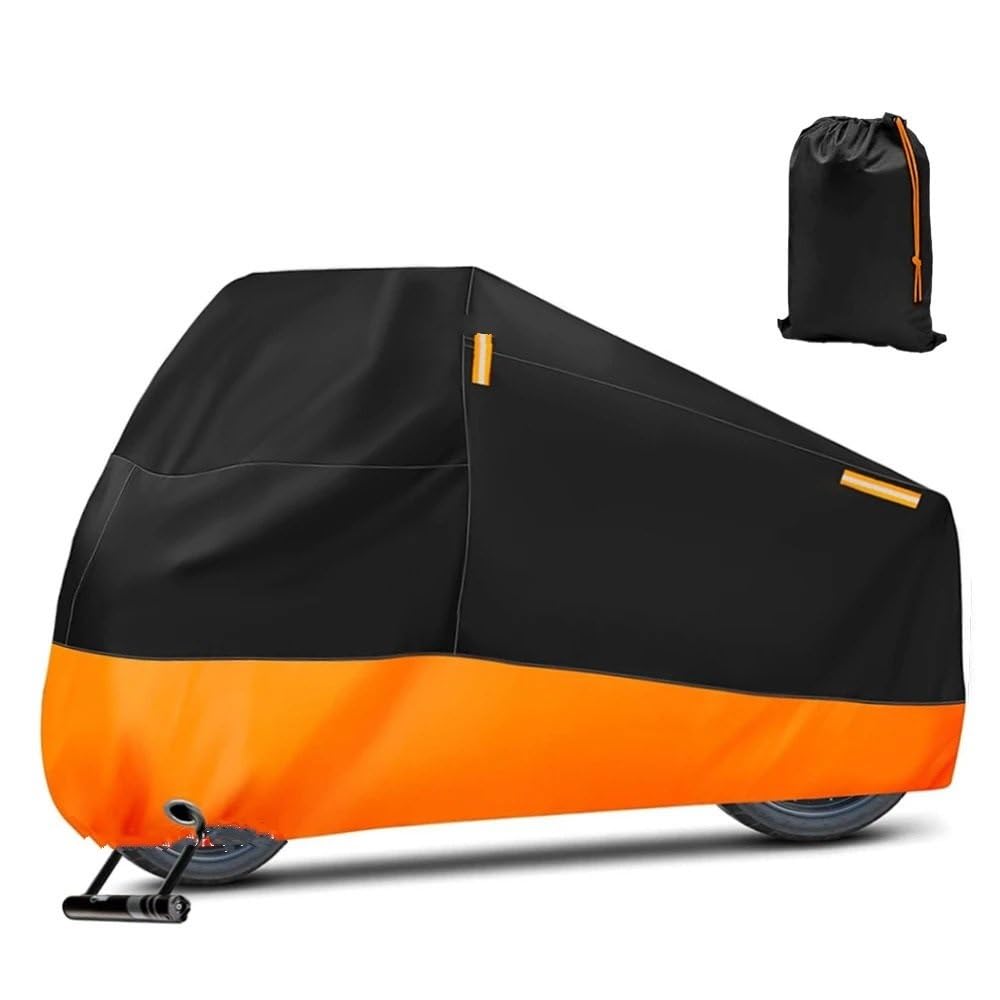 Fuicotto Sitzbezug Für K&awasaki Für Ninja 400 650 300 250 250R Für Ninja H2 ZX14R ZX10R Motorrad Abdeckung wasserdichte Outdoor Roller Schutz Regen(Orange,2XL for 210-220cm) von Fuicotto