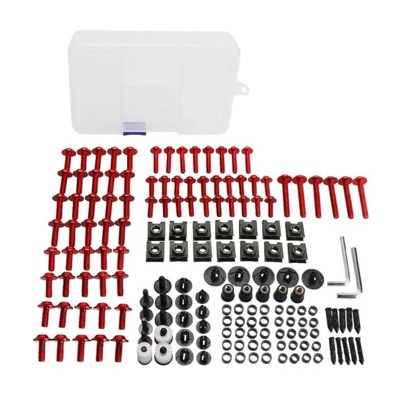 Karosserieschrauben Für Loncin Für VOGE Für DS525X 525DSX Für DSX 525 Für DS525 X Motorrad Komplette Volle Verkleidung Schrauben Schrauben Muttern Clips(Red) von Fuicotto