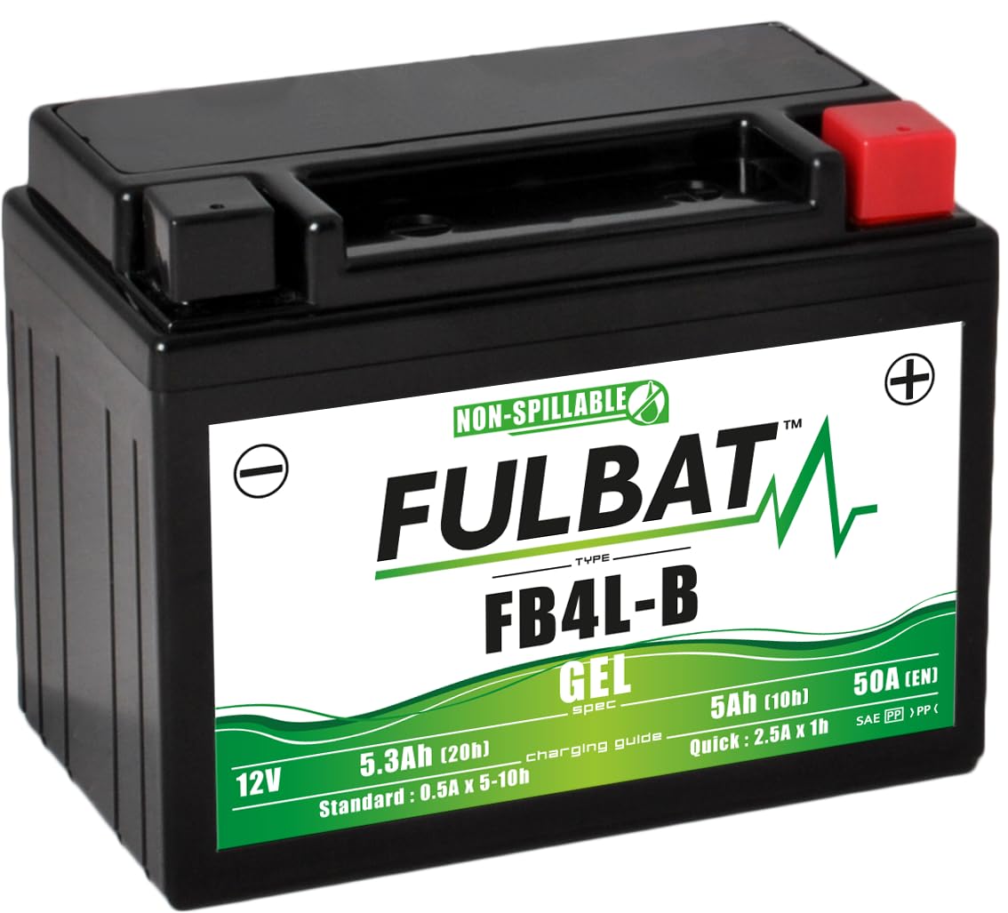 FULBAT Motorradbatterie FB4L-B / YB4L-B 12 V 5,3 Ah 50 A von Fulbat