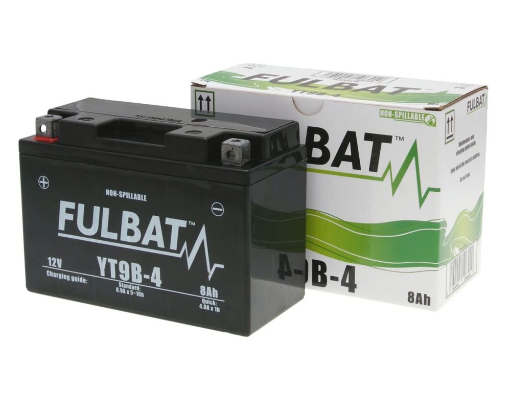 FULBAT Batterie 12 V 8 Ah (FT9B-4) [wartungsfrei & versiegelt] kompatibel kompatibel mit Yamaha XP500, A, W (T-Max) 500 ccm Baujahr 01- von Fulbat