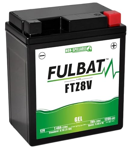 fubat Motorradbatterie Full Gel FTZ8V / YTZ8V 12V 7,4Ah 120A von Fulbat