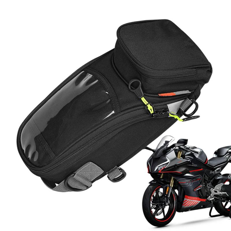 Fulenyi Motorrad Hecktasche | rutschfeste schwarze Motorradtasche - Starke Magnettasche, passend für die meisten Motorräder, Motorradzubehör, Handy-Tasche mit Touchscreen-Design, kompakte Größe von Fulenyi