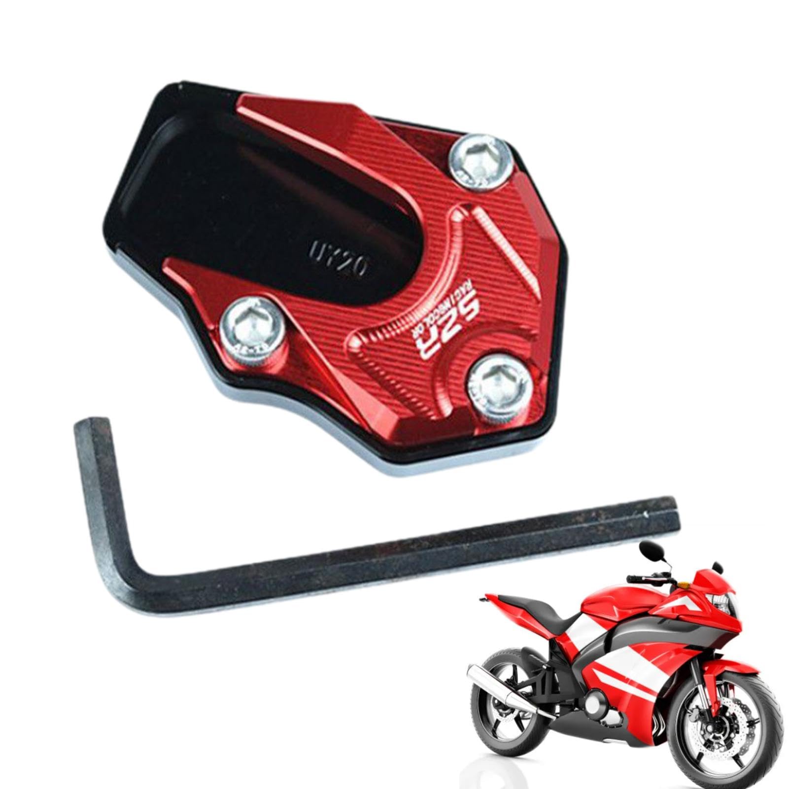 Fulenyi Motorrad-Ständer-Fußplatte | Motorrad-Ständerfuß-Seitenständer-Stützplatte | rutschfeste Seitenhalterung für verbesserte Stabilität von Fulenyi