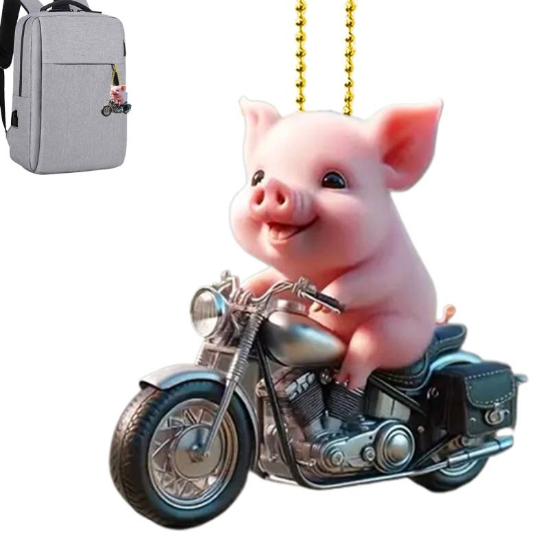 Schweine-Rückspiegel-Anhänger, Schweine-Auto-Anhänger,Glücksschwein-Accessoires-Ornament | Acryl-Weihnachtsbaumschmuck, Rückspiegel-Anhänger für Auto, Zuhause von Fulenyi