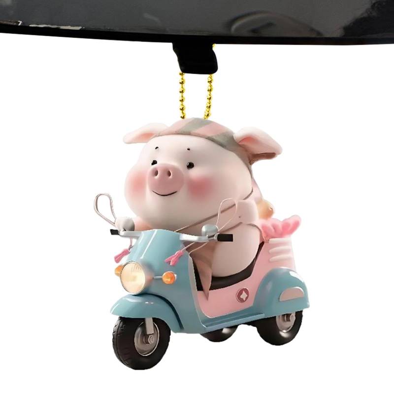 Schweine-Rückspiegel-Anhänger, Schweine-Auto-Anhänger - Auto-Rückansicht-Anhänger | Acryl-Weihnachtsbaumschmuck, Rückspiegel-Anhänger für Auto, Zuhause von Fulenyi