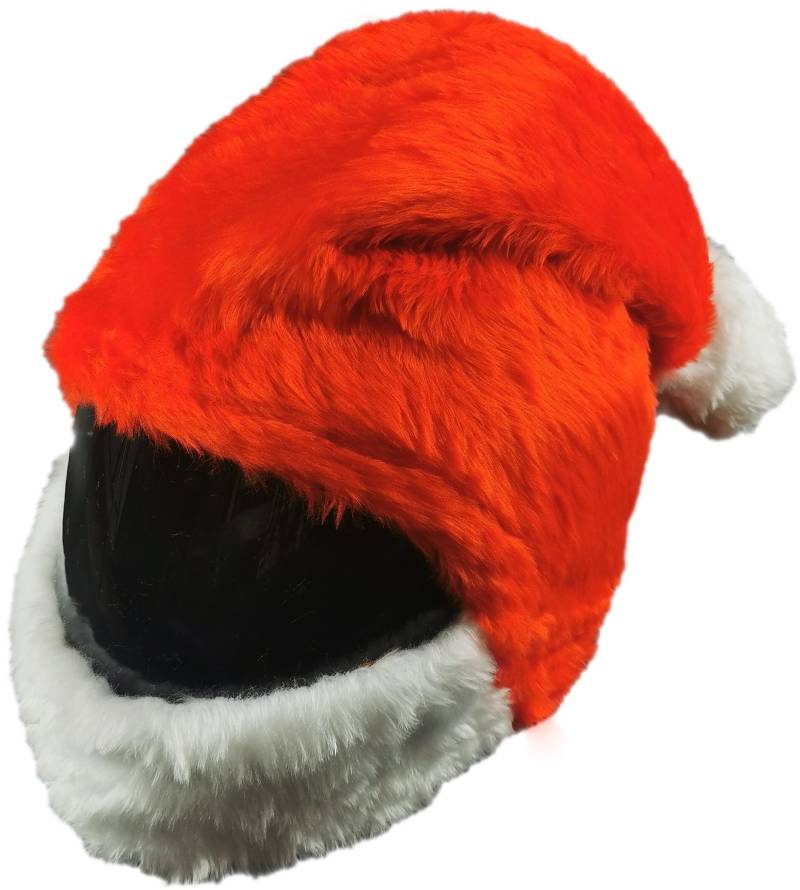 FunnyRiders Stoff-Cover für Motorradhelm Weihnachtsmann - Lustiger Helm-Überzug, toller Hingucker - Zubehör für Motorradhelme, gegen Staub, Stöße & Kratzer - Einheitsgröße - Weihnachten Santa Hut von FunnyRiders