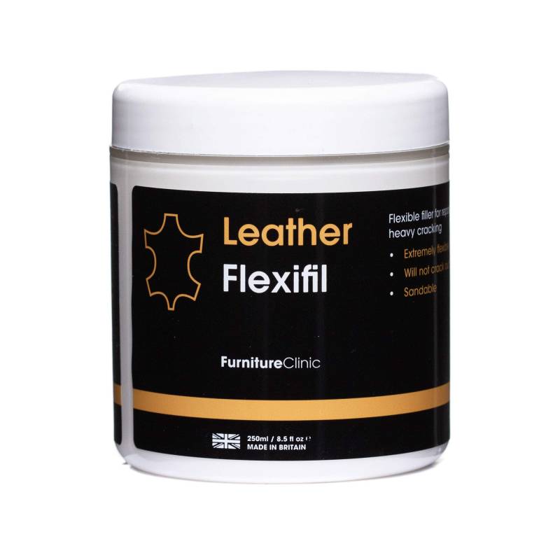 Furniture Clinic Leather Flexifil – Extrem flexibler Füllstoff zum Reparieren von Katzenkratzern, Löchern und starken Rissen in Ledersofas, Autositzen (250 ml) von Furniture Clinic