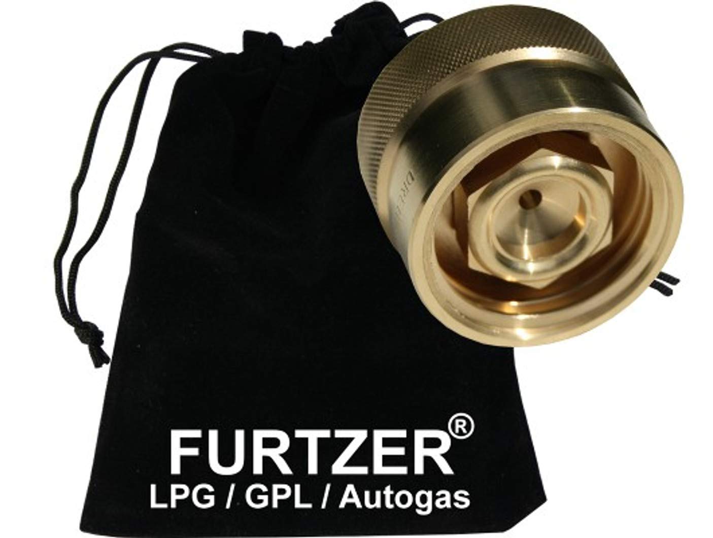 LPG GPL Autogas Adapter ACME auf DISH Adapter mit Stoffbeutel by Furtzer® von Furtzer