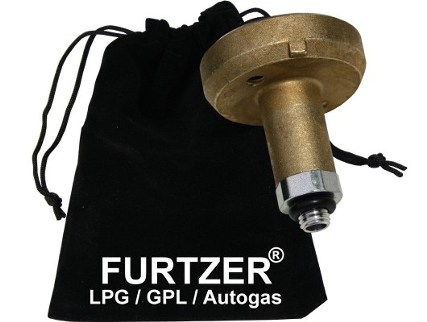 LPG GPL Autogas Tankadapter M10 DISH mit Stahlanschluss Adapter mit Stoffbeutel, Premiumprodukt by Furtzer® von Furtzer