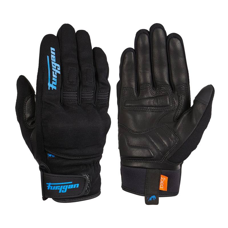 Furygan JET D3O - Motorradhandschuhe Herren – Sommerhandschuhe - Atmungsaktiv & leicht - D3O Aufprallschutz – Touchscreen, XL, Schwarz-blau von Furygan