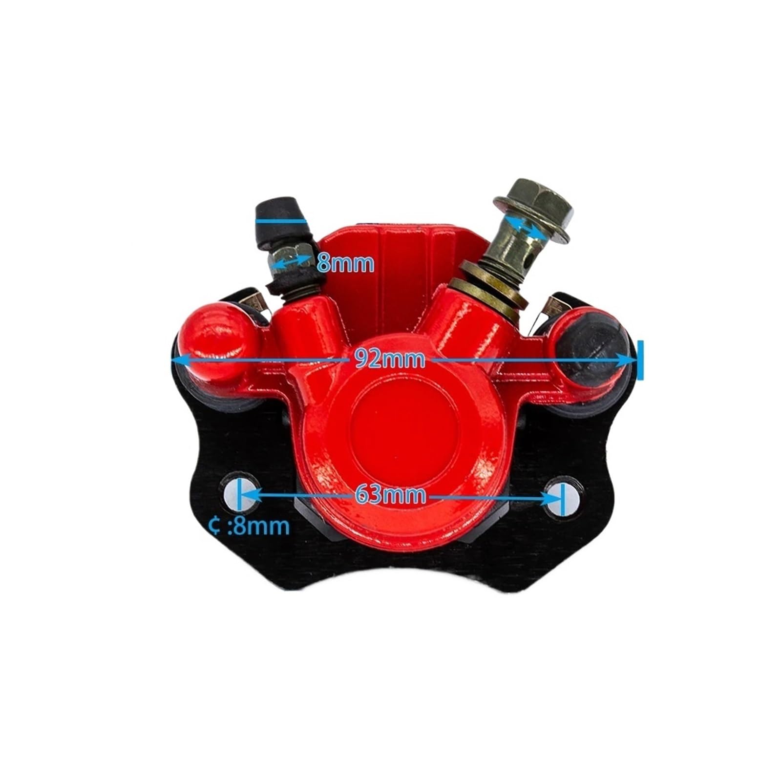 ATV-Scheibenbremsen hinten, Bremssättel, Klemme, untere Pumpe for 50 70 90 110 125 150 cc Quad-Hauptzylinder-Bremssattel(Right Red) von Futaoo