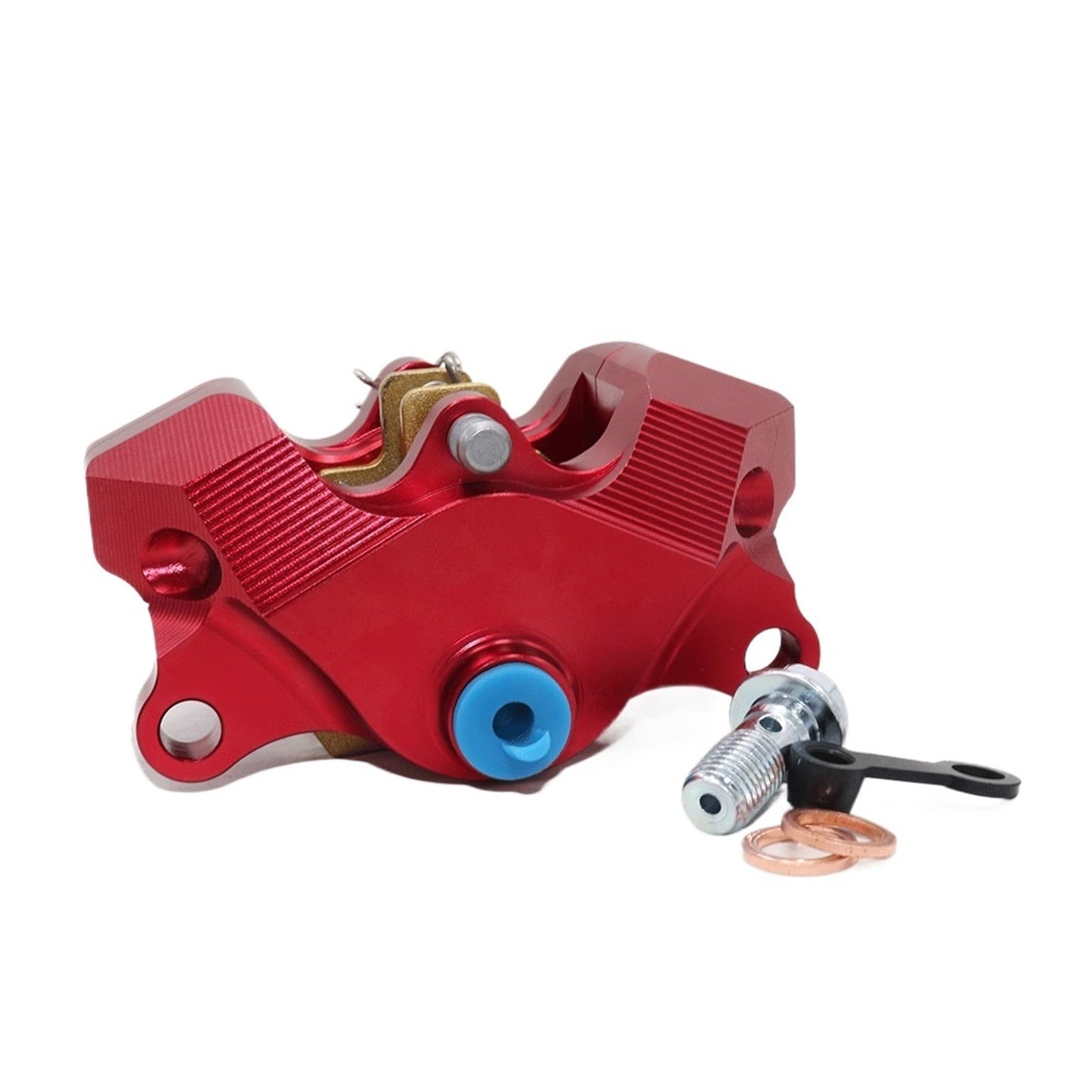 Einkolben-Motorrad-Bremssattel, Racing Pit Bike vorne und hinten, Bremspumpe, universell for die meisten Motorräder(Red) von Futaoo