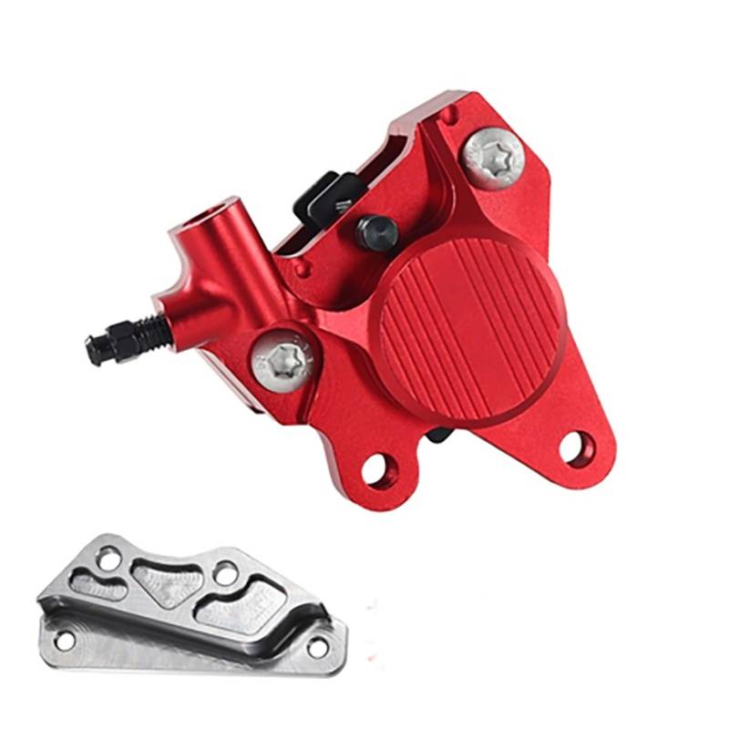 Motorrad-Bremssattel, 2 Kolben, 32 x 20 mm, geschmiedete CNC-Bremspumpe, Bremsscheiben-Bremssattel-Bremspumpe(Red Bracket) von Futaoo