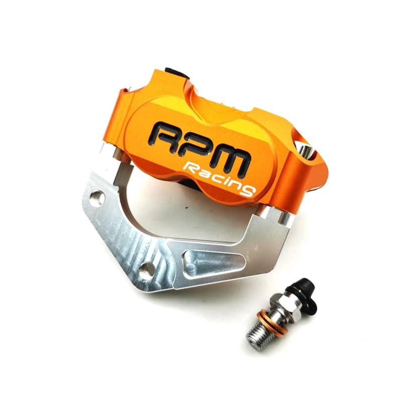 RPM Motor Motorrad-Bremssättel + 200/220 mm Scheibenbremspumpenhalterung kompatibel mit RSZ JOG Nitro Zu-ma Aerox Force 50 rr BWS 100(Orange 200mm) von Futaoo