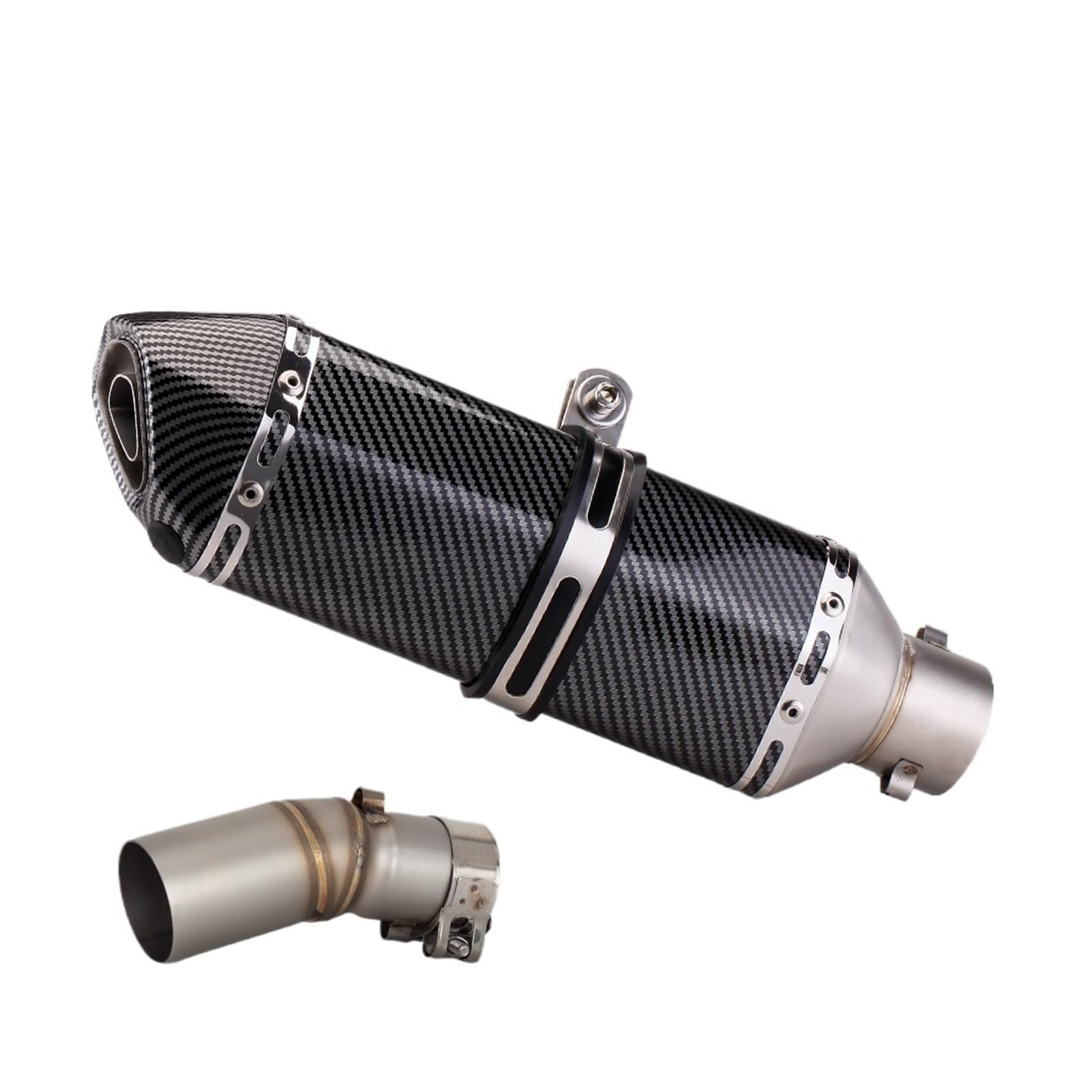 Slip-On for 450SR 450SS Motorrad-Auspuff-Escape-System Moto modifiziertes 370-mm-Schalldämpfer-Mittelverbindungsrohr 51 mm mit DB-Killer(TYPE-B) von Futaoo