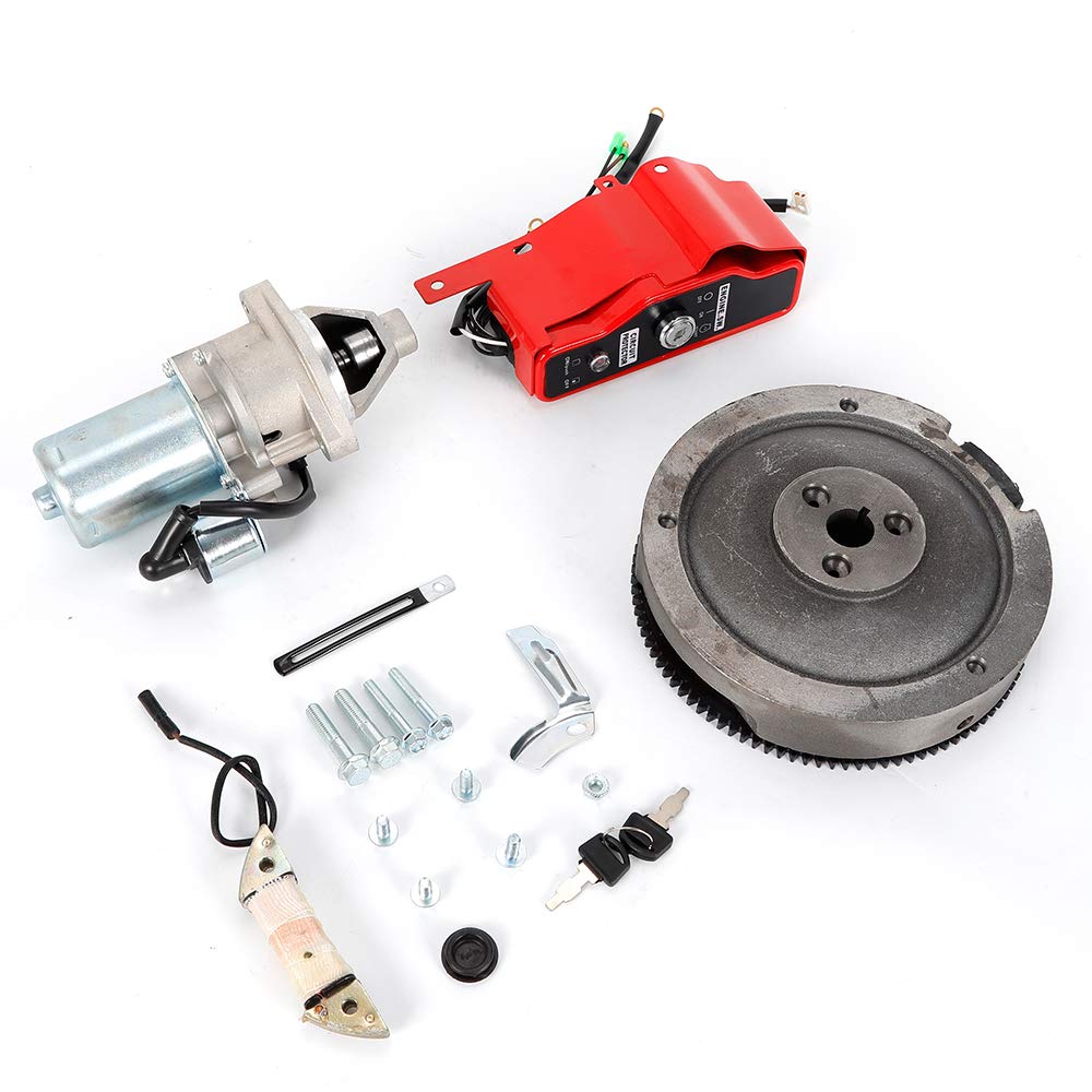 Elektrisches Start-kit, Elektrischer Start Umbausatz für Honda GX390 13 PS GX340 11 PS Starter Motoren Anlasser Schwungrad Schlüssel Zündventilator Abdeckung Schalter Spule von Futchoy