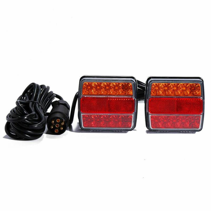 Futchoy Rückleuchten Set 12V Anhängerbeleuchtung mit Magnet 5 poliger Stecker 7,5m Kabel Kennzeichenbeleuchtung LED Rücklicht für PKW Anhänger von Futchoy