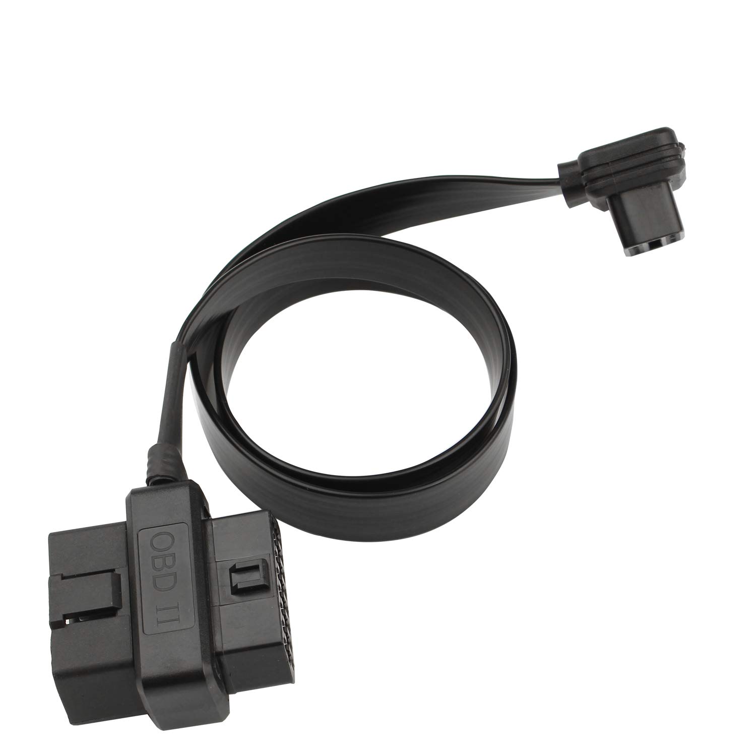 Futheda Ultra Low Profile 2-in-1 OBDII OBD2 16-polige Buchse auf Stecker/Buchse, Adapter, Splitter, Verlängerungskabel, 60 cm von Futheda