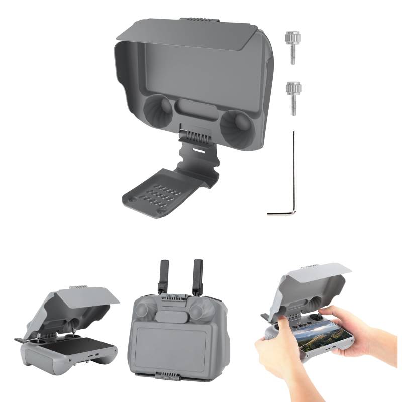 Fututech 2-in-1 Sonnenblende verstellbar für DJI Air 3 RC 2 Mini 3 Pro Schutzhülle für DJI RC 2 Fernbedienung Schutzabdeckung für Controller (für RC 2) von Fututech