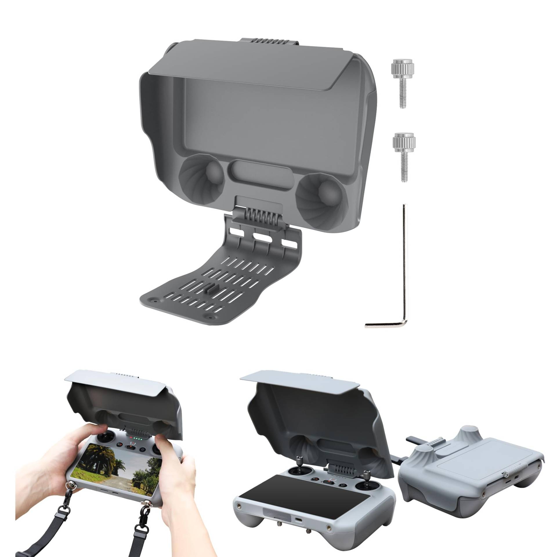 Fututech 2-in-1 Sonnenblende verstellbar für DJI Air 3 RC Mini 3 Pro RC Schutzhülle für DJI RC Fernbedienung Schutzhülle für Controller (für RC) von Fututech